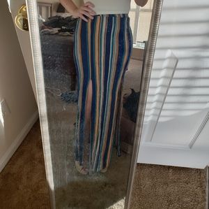 Pin Stripe Skirt with side slit